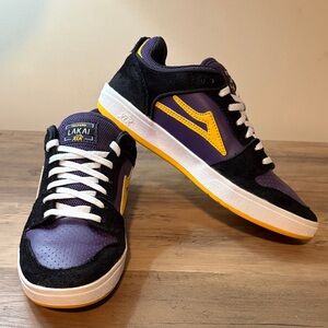 Men’s Lakai - Telford Low Black / Grape Suede Skateboard Shoes - Size 6.5